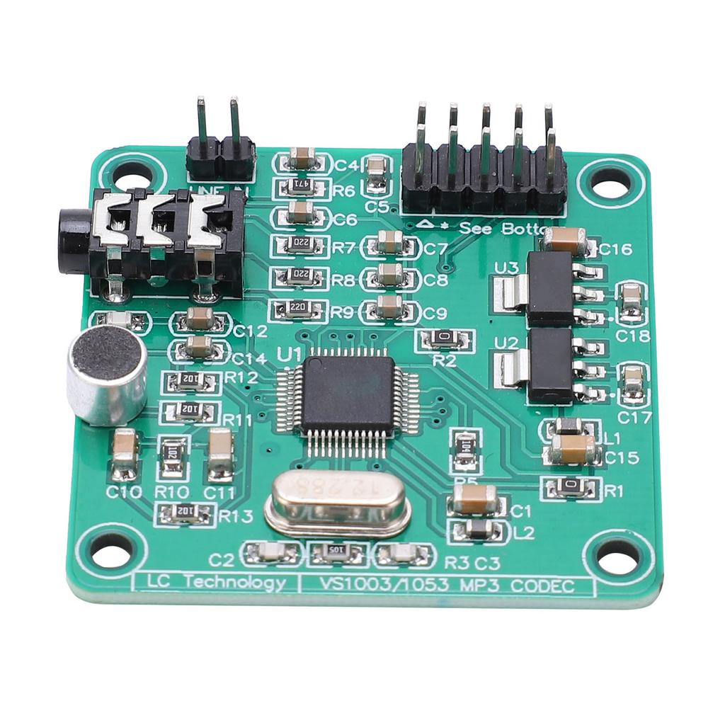 Audio VS1003 Module Voice Decoding Board Onboard Microphones for MP3 MP3+V WMA WAV MIDI SP-MIDI