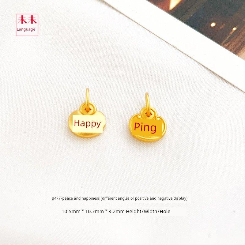 

DIY Vietnam Placer Gold Children s Slip Decorative Pendant #477-Peace and Happiness