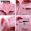 WTEMPO Multicolor Casual Denim Colete Feminino Moda Primavera Verão Versátil Slim Raw Edge Rasgado Sem Mangas Casacos Curtos