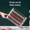 Stackable Dumpling Food Containers Clear Refrigerator Organizer with Lids Food Storage Box for Kitchen Fridge Non-stick