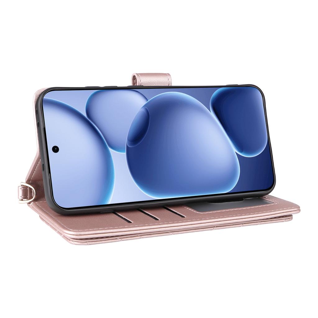 For Oppo Find X8s 5G Case with Shoulder/Wrist Strap Leather Phone Cover Stand Wallet