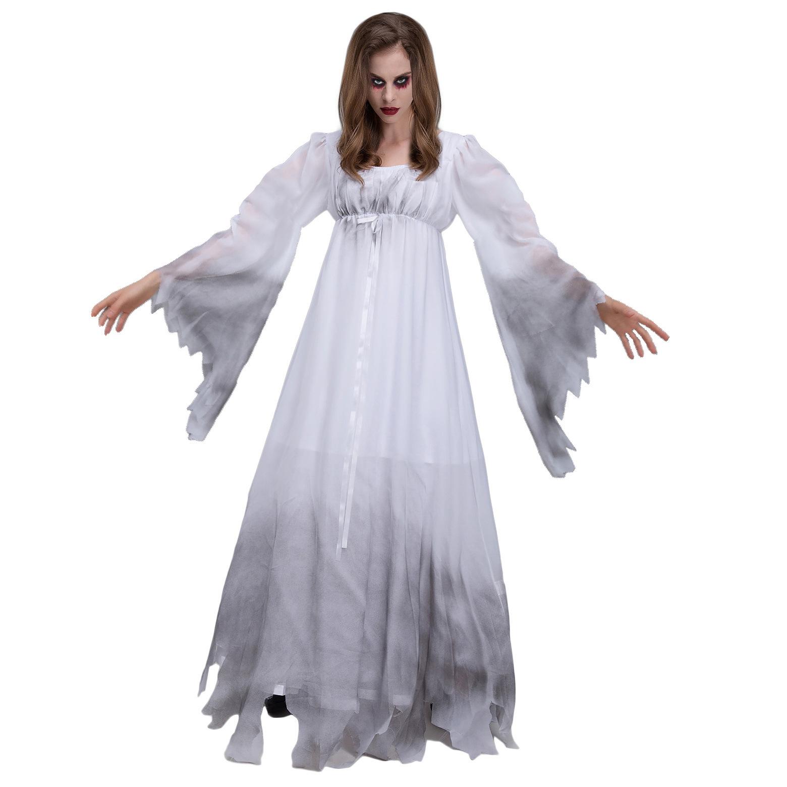 

Horror zombie costume, Halloween ghost zombie female ghost costume, vampire bride playing ghost costume XXL білий