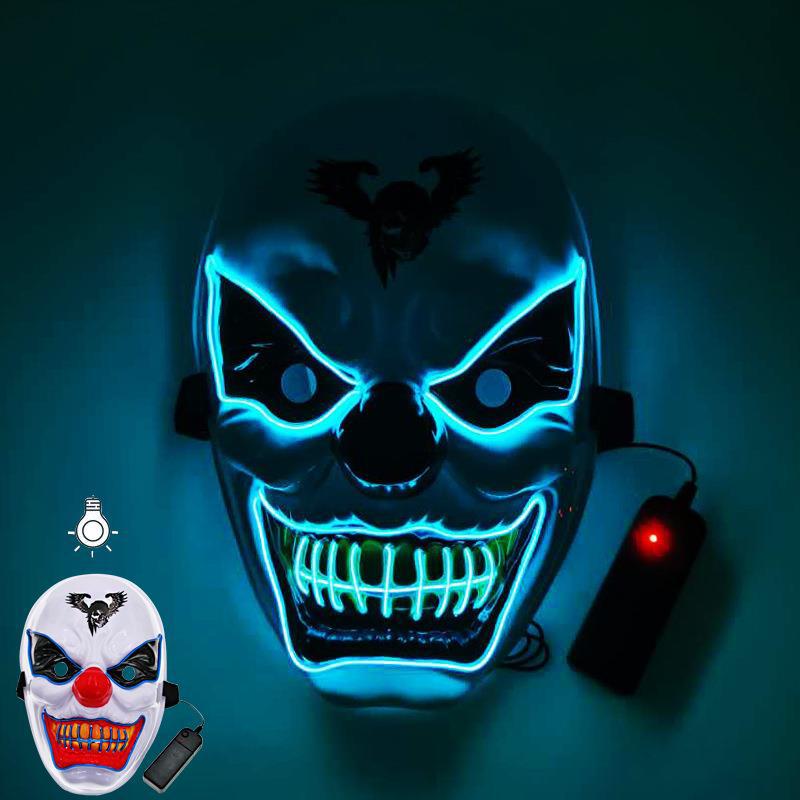 JOKER LED Luminous Yellow Teeth Adult Clown Mask for Halloween Performance