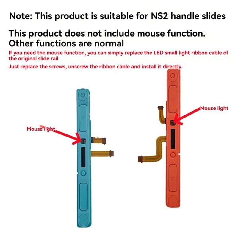 AS62 For Switch2 Console Replacement Parts- Right And Left Slide Rail With Flex Cable For Joy-Con 2