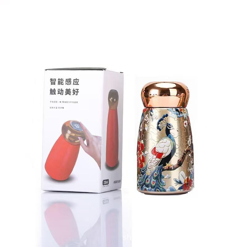 304 stainless steel temperature display mushroom thermos cup high value water cup Chinese style portable intelligent temperature display cup
