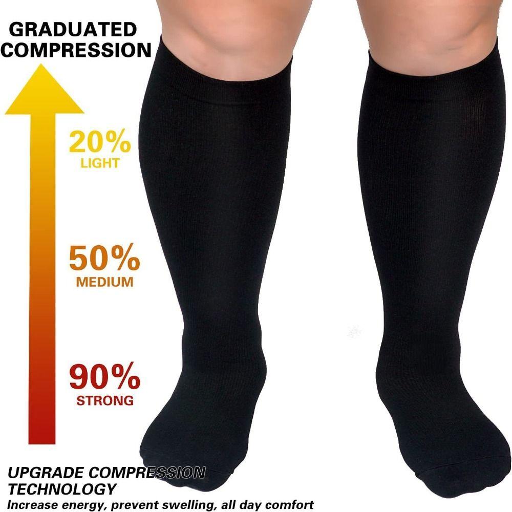 Extra Wide Calf Knee High Stockings Plus Size Calves Leg Stockings Compression Socks  Running