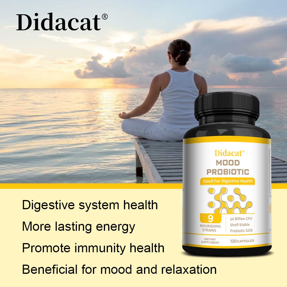 Mood Probiotics 30 billion CFU, containing prebiotics, supports mood and digestion, 120 capsules