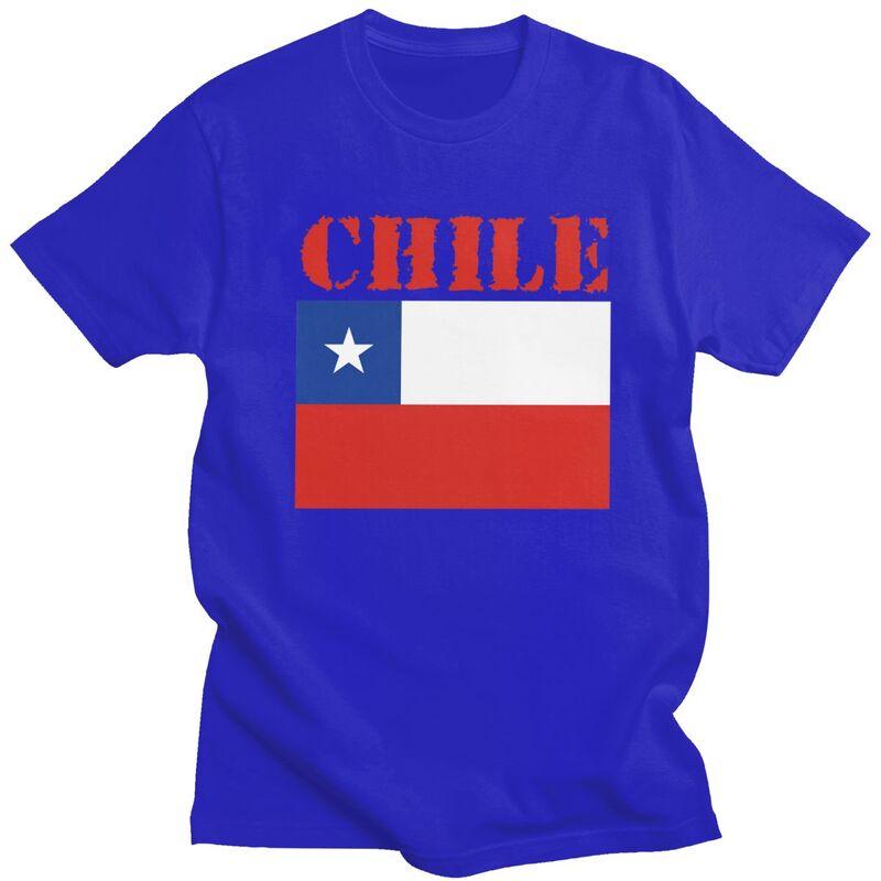 Custom Fashion Chile Flag T Shirts Men Tshirts Streetwear Tee 100 Cotton Slim Fit Tshirt Gift