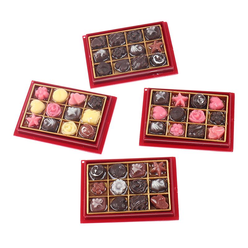 Dollhouse Chocolate Gift Box Toy Model Miniature Props Simulation Toy