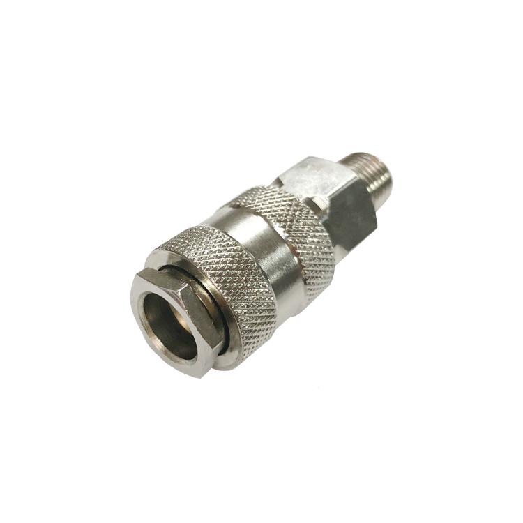 Pneumatic 1/4PT Nickel-Plated Iron Quick Connector for Air Compressors