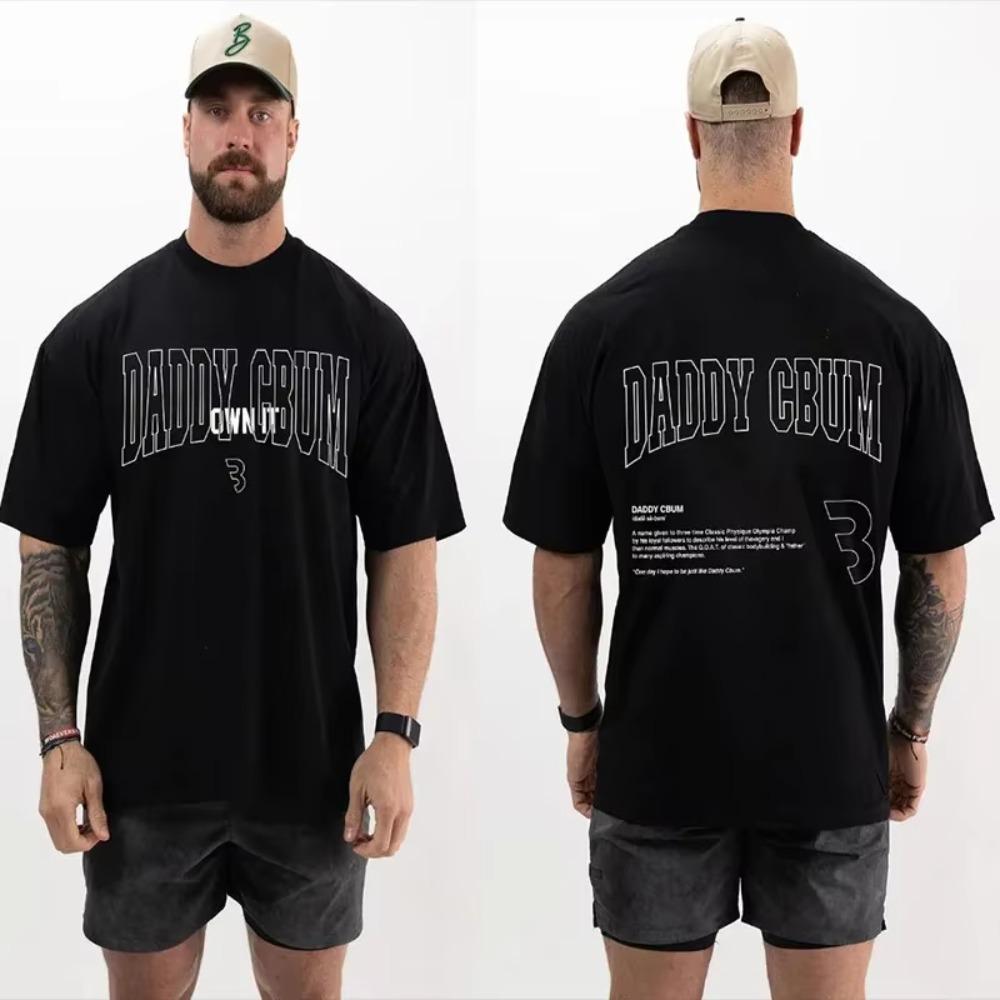 2023 Summer New Muscle Men's High Quality Cotton T-shirt Suitable for Gym Sports Leisure Street Comfortable Top