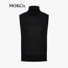 MO&Co. Women's Rhinestone Embellished Baby Alpaca Blend Sleeveless Turtleneck Sweater
