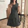 Women Casual Round Neck Elegant Sleeveless Dress