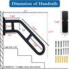 Handrails for Outdoor Steps, 21" Wall Mounted Railings for 1-3 Steps, Stair Railing Safety Grab Bar with 2 Anti-Skid Crossbar for Garage, Porch,