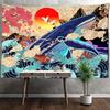 Whale Illustration Tapestry Wall Hanging Colorful Psychedelic Witchcraft Aesthetics Room Dormitory Background Decor