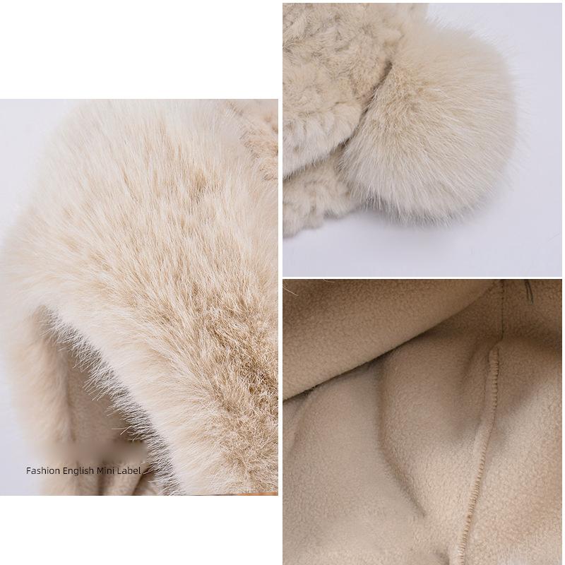 Winter Thick Coldproof Cap Plush Ball Warm Ear Protection Cap Women's Big Head Circumference Bomber Hat