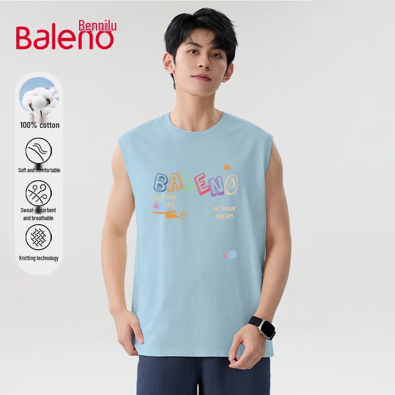 Мужской хлопковый жилет Baleno оверсайз с принтом букв без рукавов 4XL