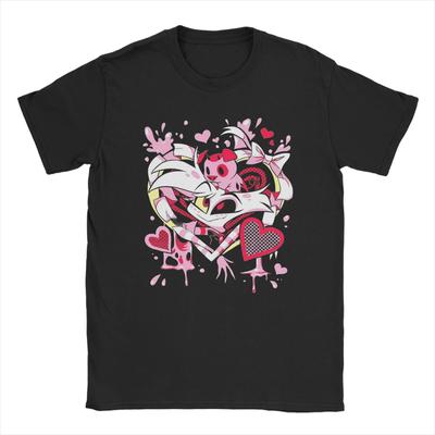 Hazbins Hotels Angel Dust Men T Shirts Fun Tee Shirt Short Sleeve Round Neck T-Shirt 100% Cotton Gift Idea Clothes