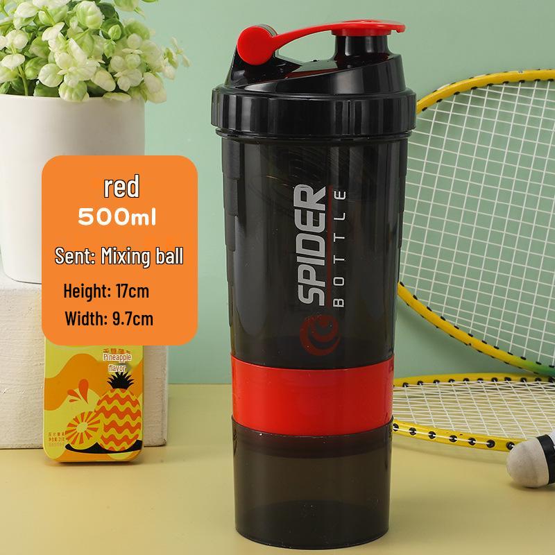 500ml Three-Layer Sports Shaker Cup - Protein, Milkshake, and Water Blender Bottle