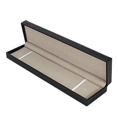 Black PU Leather Rectangle Storage Showcase for Necklace Chain Watch Box