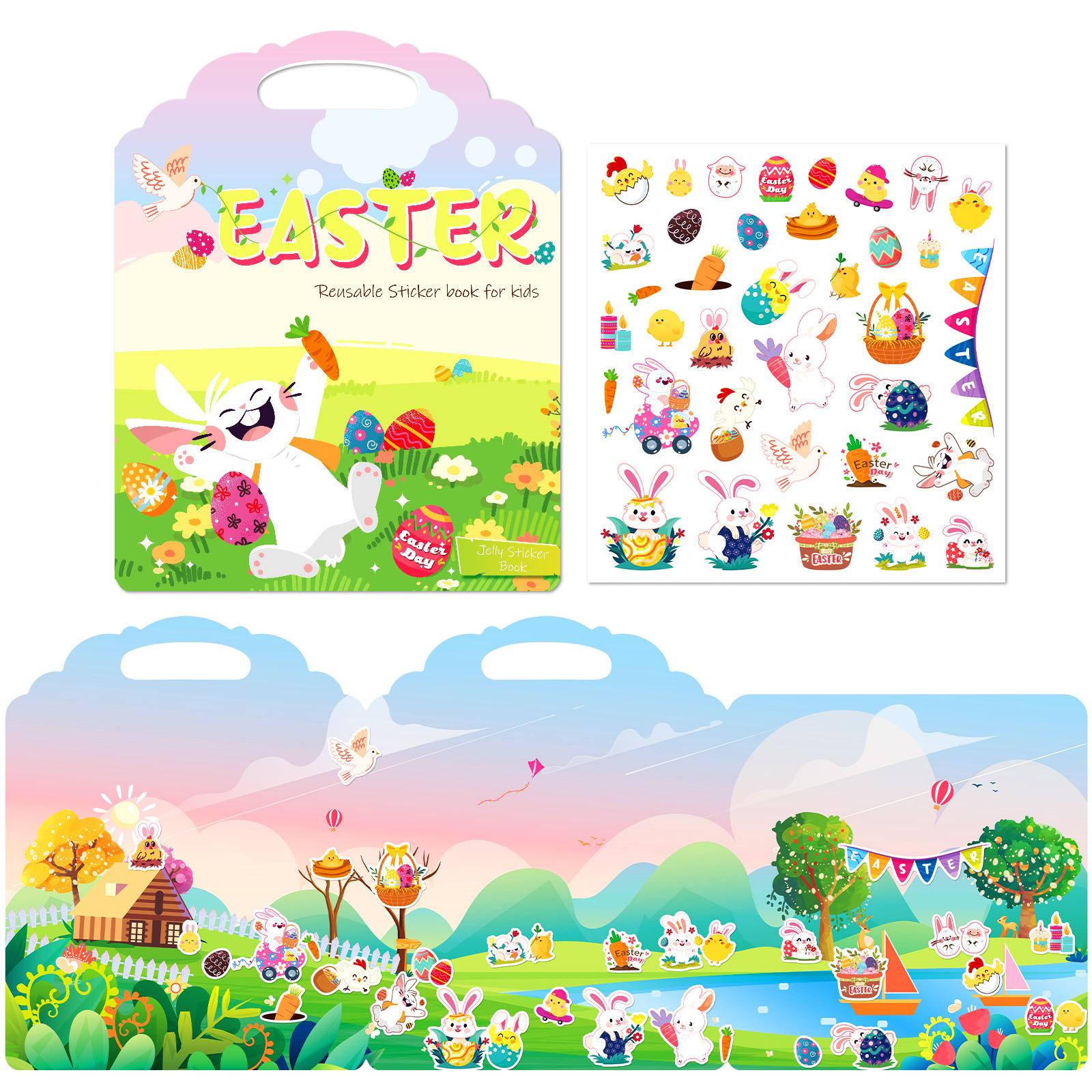 

Детская желейная тихая книга «сделай сам», Пасхальная, все более мудрая, просветляющая книга для родителей и детей, воскресение, кролик, карнавал, желейная наклейка, книга