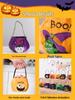 Halloween Pumpkin Trick-or-Treat Flannel Bag for Kids - Festive Outdoor Decoration and Ornament.