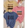 Spring and Summer Hot Sale Women's Clothing 3 Pack of round-neck short-sleeve shirts T Shirt Positive energy self-affirmation text print Sunlight