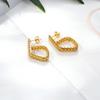 IMI U-Shaped Oval Stainless Steel Geometric Wheat Ear Hoop Earrings YE269