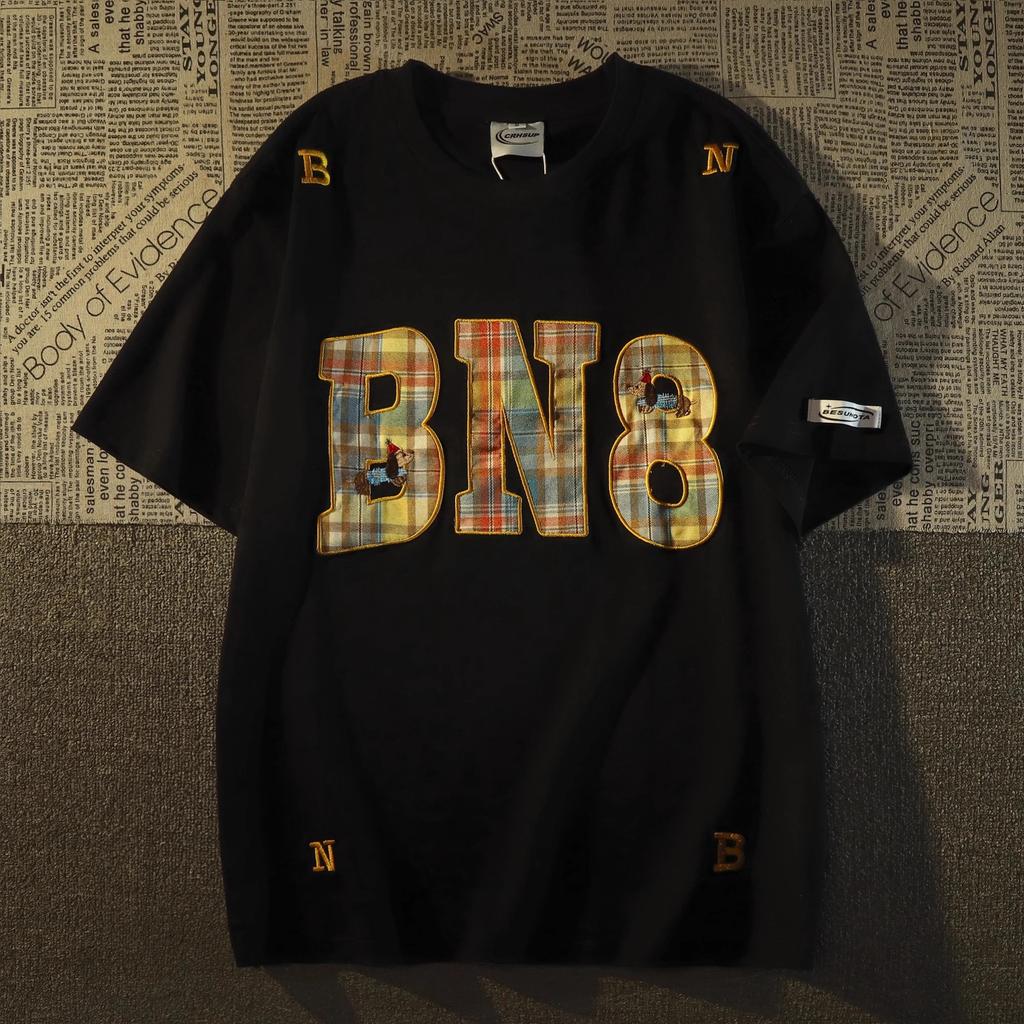 New Cotton Men's Short Sleeve T T-shirt Men's Summer Casual Versatile Loose T-shirt Top ins