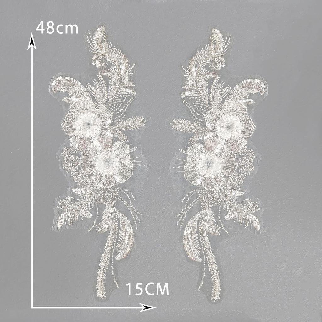 Black And White I Polyester Hollow Embroidery Beads Drills Sewing Lace Diy Decoration With Clothing Collar Accessories