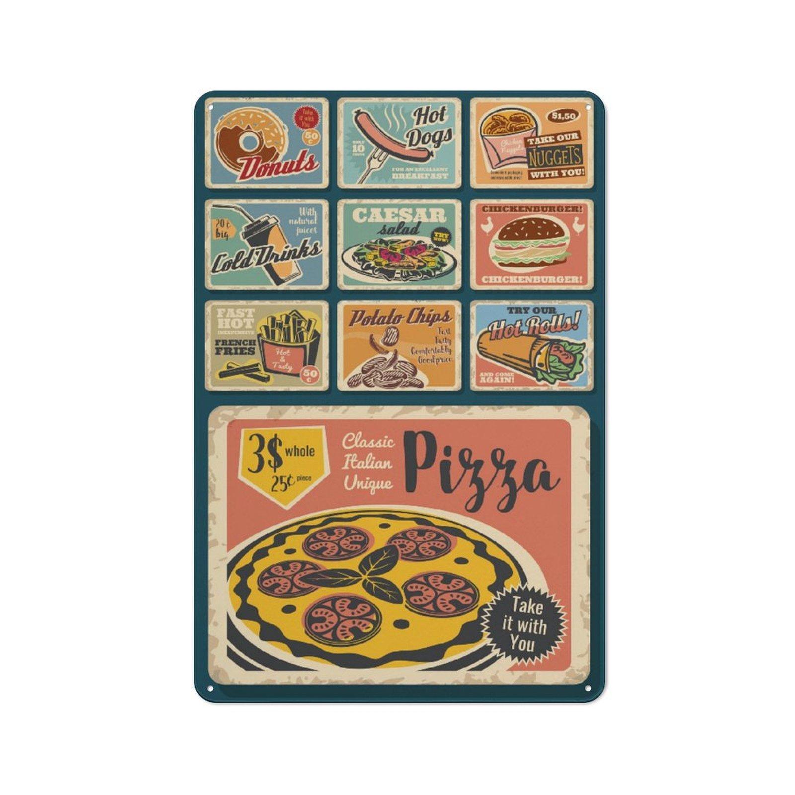 

1Pc Vertical Metal Wall Art Tin Sign 2030cm / 3040cm Vintage Style For Home Kitchen Bar Garage Living Room 20*30CM