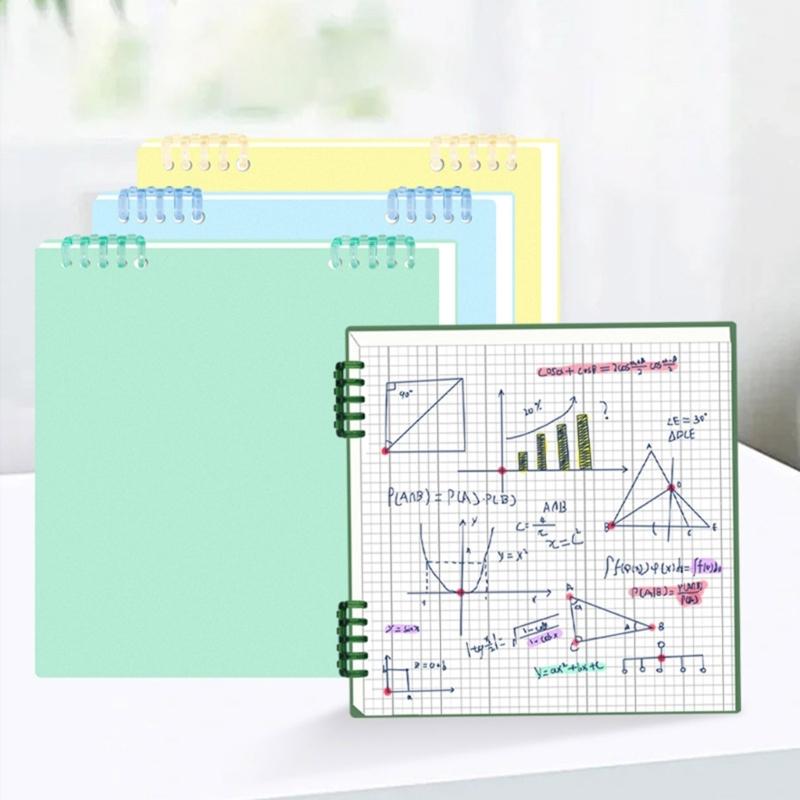Binder Notebook Refillable 10 Hole Pre-Punched Binder Journal Notebook 120 Pages Gridded for Noting Planning Journaling