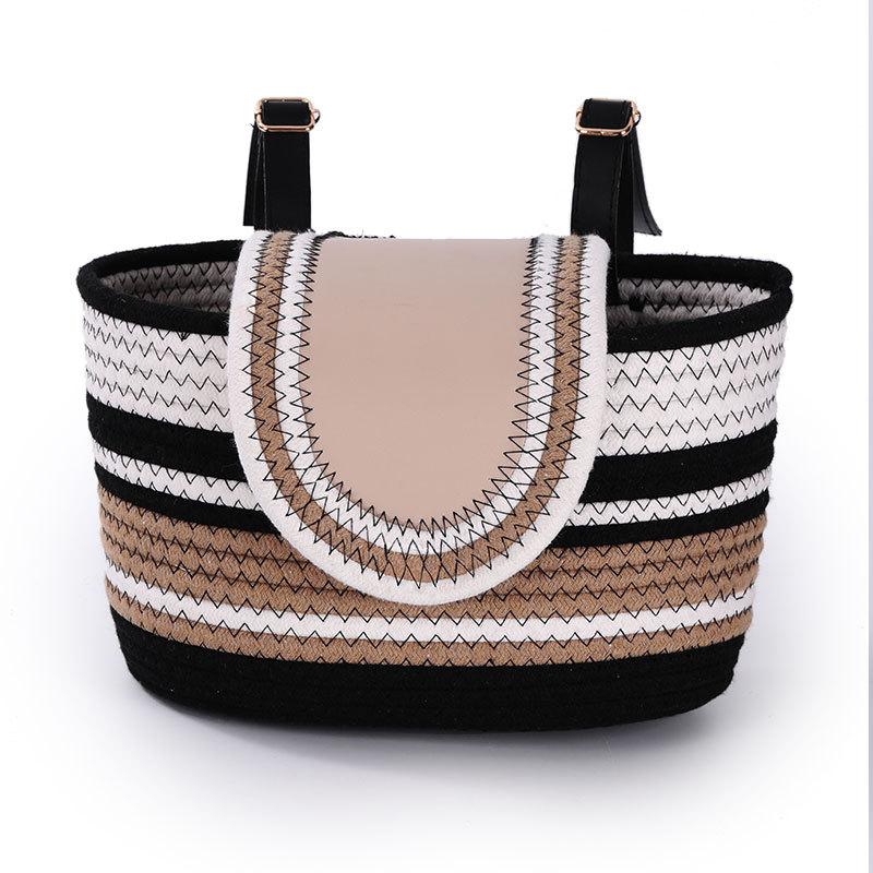 

Велосипедная корзина ручной работы, большая вместимость, яркий цвет, простая установка, маленькая передняя корзина для трехколесного велосипеда, аксессуары для велосипеда