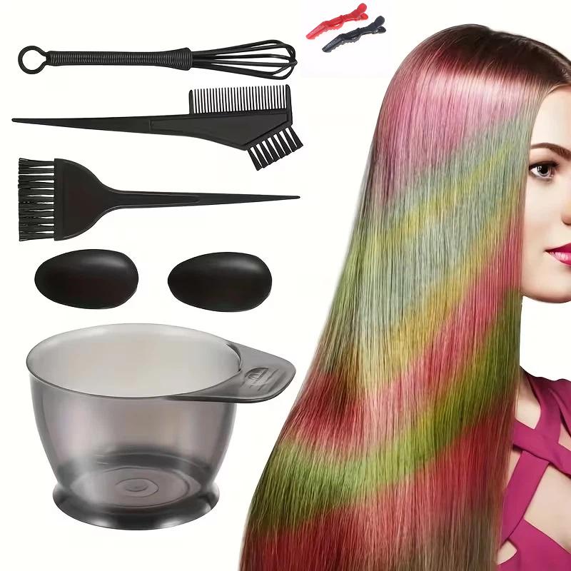 9Pcs/Set Hairdressing Brushes Bowl Comb Clips Salon Hair Color Dye Tint Tool Set Hair Coloring Bleaching Dye Diy Tools