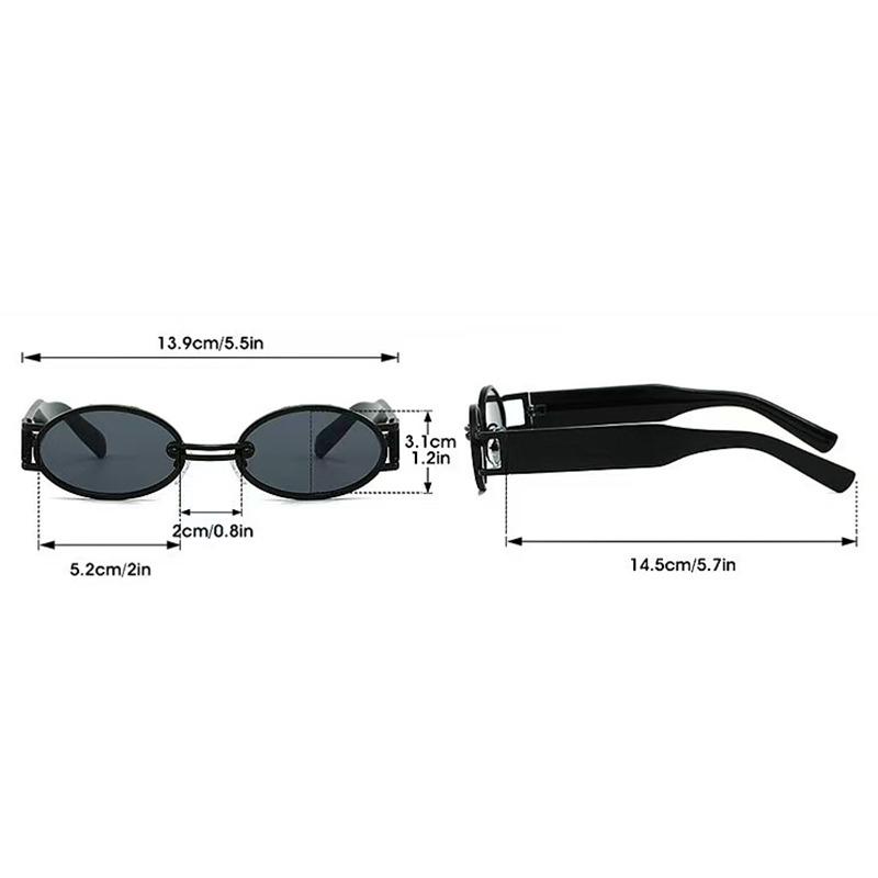 2Pcs Fashion Square Oval Plastic&Metal Frame Women Sunglasses for Men Daily Life Eyewear Accessories