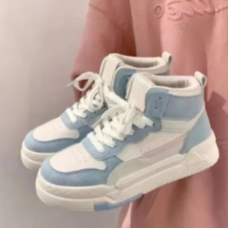 White Platform Sneakers Women's Sports Shoes Vintage Casual Vulcanize Kawaii Lolita Harajuku School Boot Female Flats New Trend