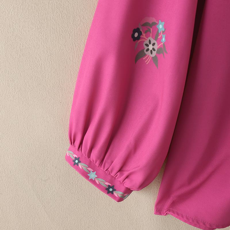 ZANZEA Women Round Neck Lantern Long Sleeve Floral Print Thin Blouses