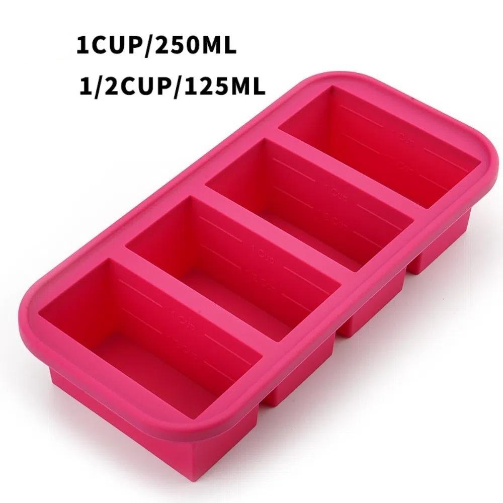 Creative 2/4/6 Grid Silicone Freezer Molds Non-toxic Fresh-keeping Meal Prep Container with Lids Wine Ice Blocks Maker Bar Pub
