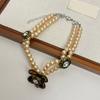 Artisanal Leopard Inspired Heart Jewelry Acrylic Pearls Chain Contemporary Design For Fashion Forward Women