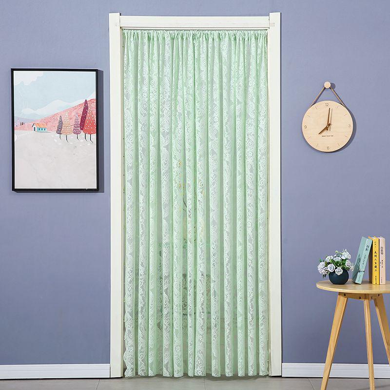 Lace Gauze Anti-Mosquito Door Curtain with No-Punch Telescopic Rod for Living Room