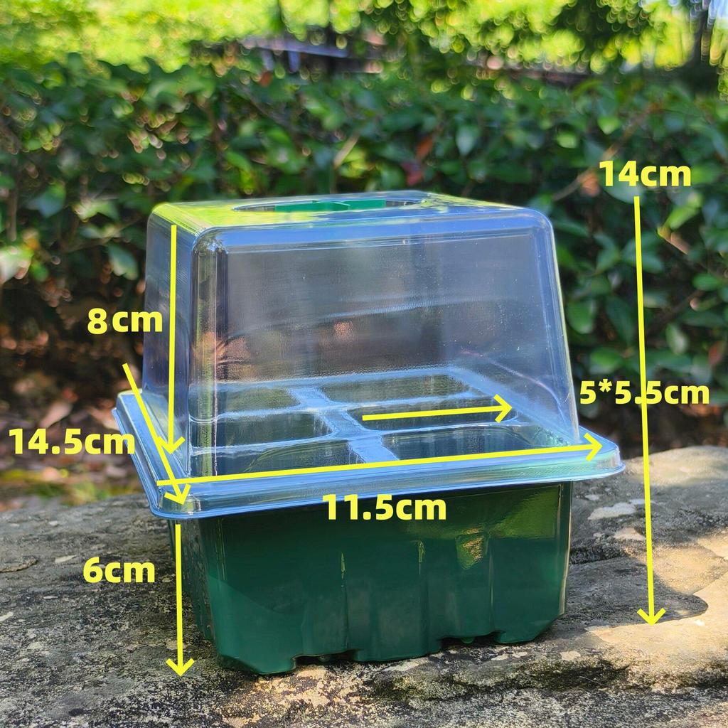 12-Cell Seedling Tray with Lid: Thickened for Insulation & Moisture Retention, Easy Sowing Cell Tray, Cutting Pot, Nutrient Cup.