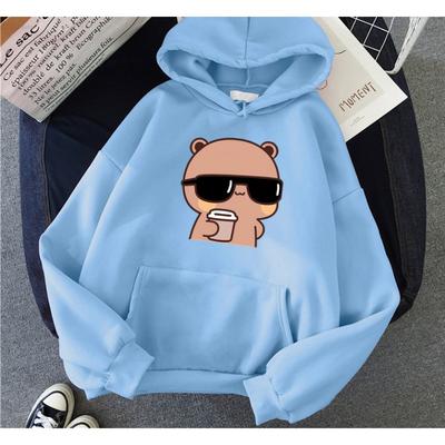 Anime Śmieszna Damska Bluza z Kapturem Nadruk Bubu i Dudu Pulower Streetwear Bluzy Damskie Hip Hop Polar Harajuku Y2K Unisex Bluzy