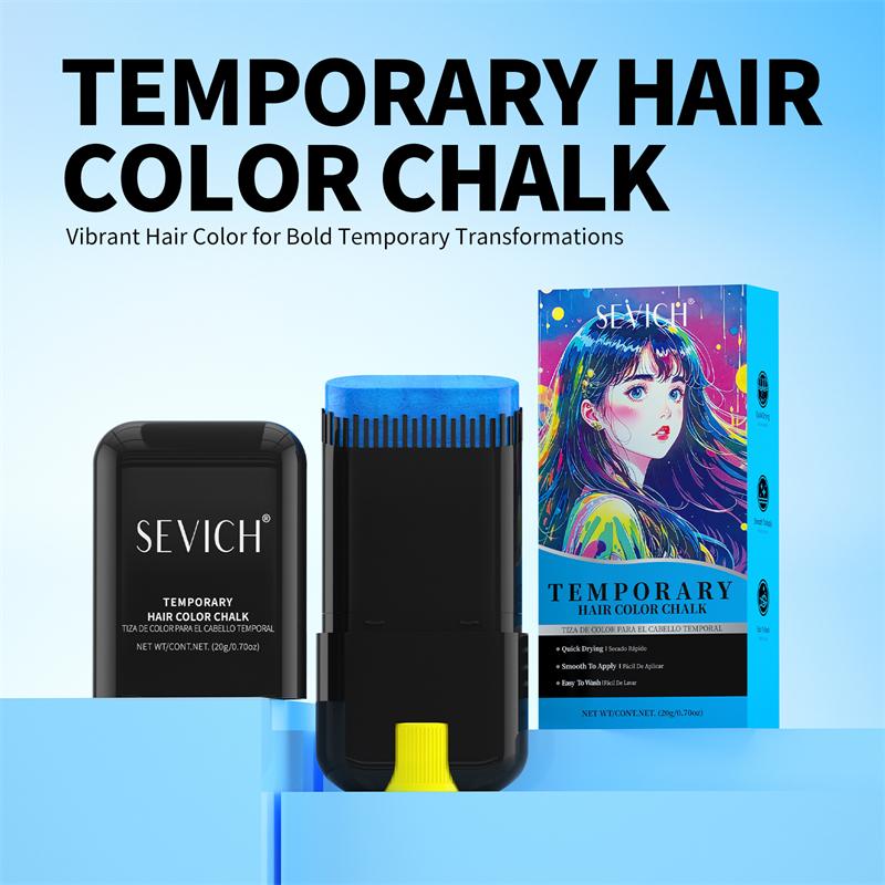 Bâton de coloration temporaire pour cheveux SEVICH Fashion DIY Crayon de coloration capillaire à usage unique et longue durée Craie de couleur pour cheveux Cire colorante pour cheveux Cire coiffante 20G