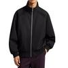 Men's Flight Jacket Stand Collar Casual Ribbed Trim Jacket for Spring Fall