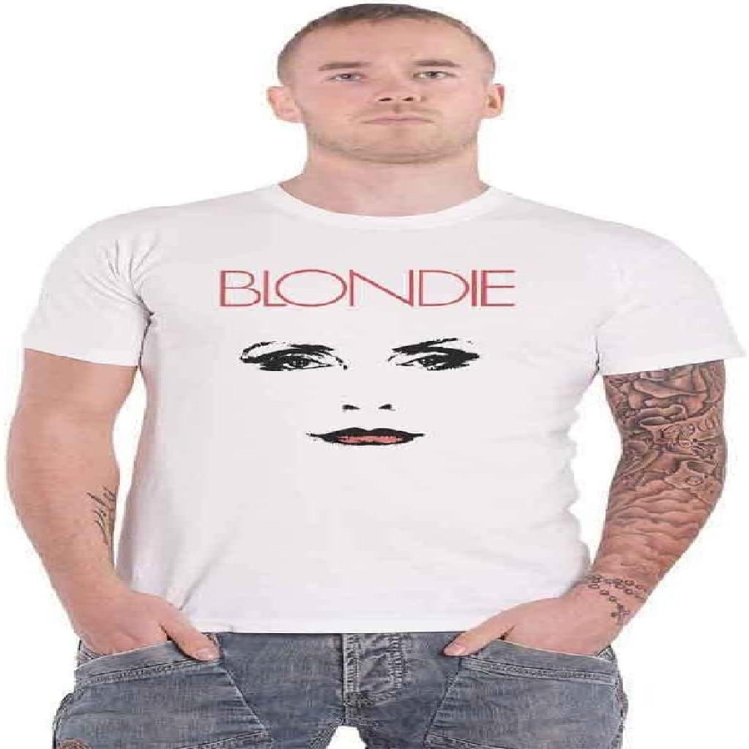 Blondie T Shirt Staredown Band Logo Debbie Harry New Official Mens White Size M S