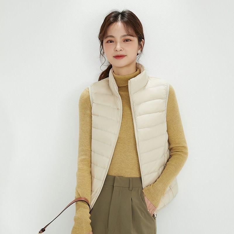 Autumn and Winter New Light Down Jacket Women's Casual Down Vest Fashion Vest Stand-up Collar Vest Thin Vest Jacket