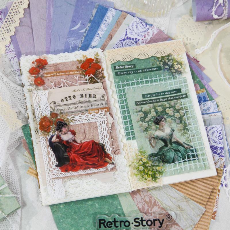 18Pcs Lace Trim Journal DIY Decorative Papers Multi - Style No Repeat Greeting Card Envelope Decor Supplies