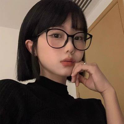 Retro Round Frame Glasses, Men'S And Women'S No-Makeup Artifacts, Square Round Face, Big Face, Myopia, Thin Frame, Radiation-Proof Glasses Frame Batch