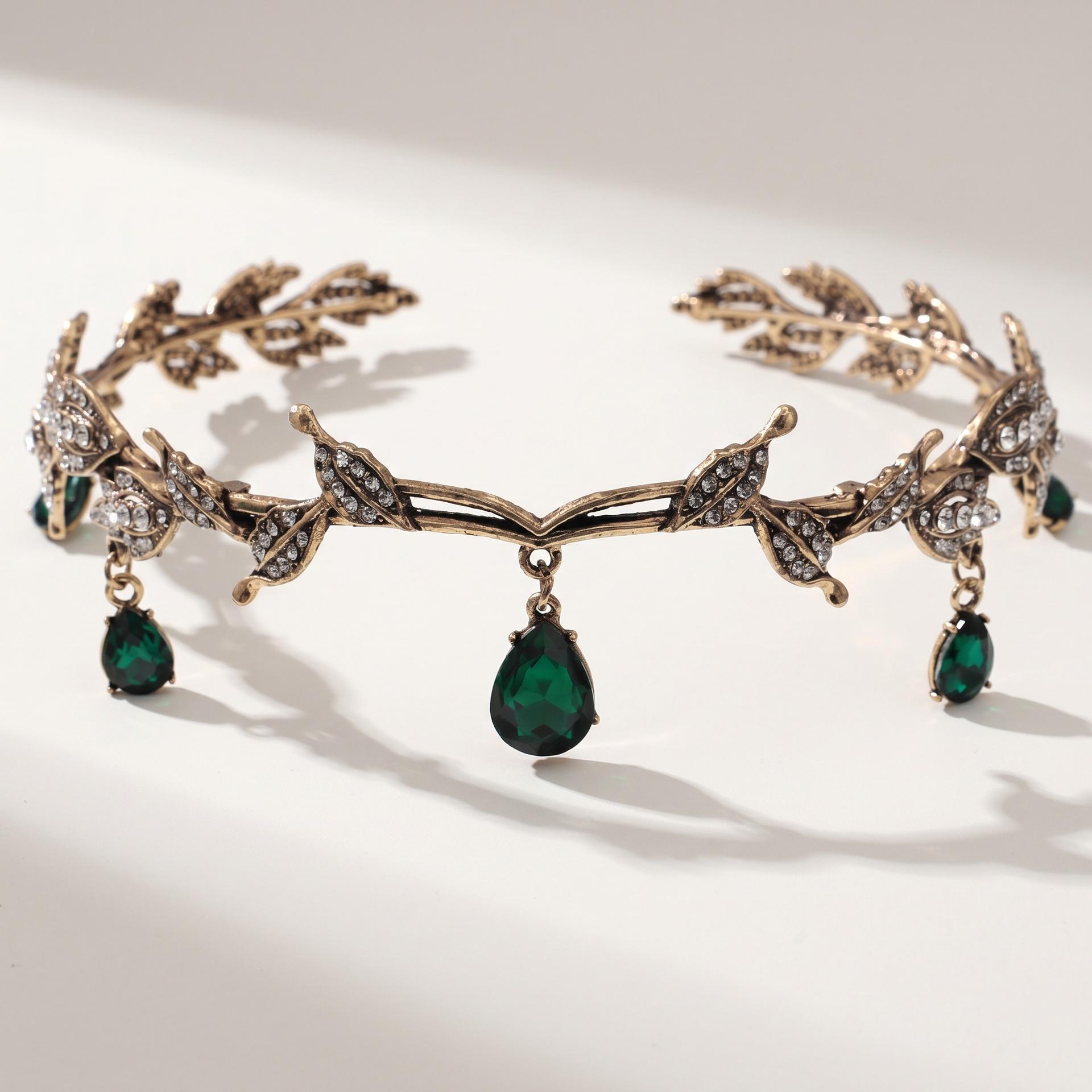 Coroană Tiara Barocă cu Cristal în Formă de Picătură de Apă DIEZI Pentru Femei Fete Petrecere Luxos Accesorii Păr Coroană cu Strassuri Bijuterii white