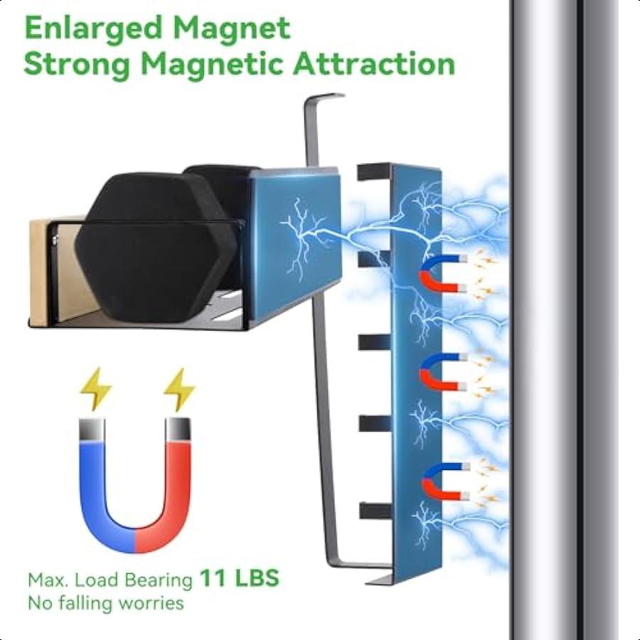 4 Pack Strong Magnetic Spice Rack for Refrigerator Wood and Metal Magnetic Shelf for Fridge Spice Storage Rack Kitchen Cabinet